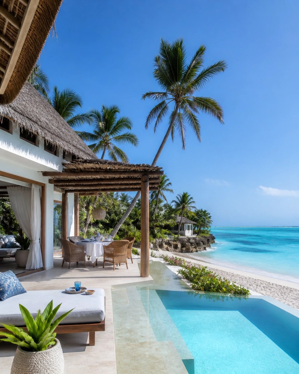 A peaceful Zanzibar honeymoon villa with private pool and turquoise sea