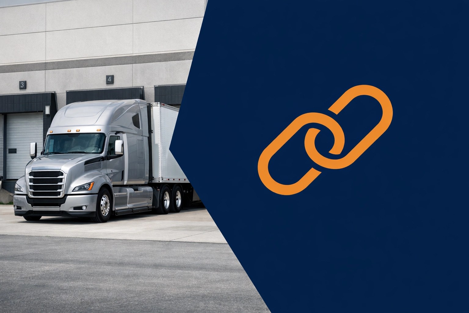 Semi-truck at a loading dock representing reliable logistics coordination and carrier relationships.