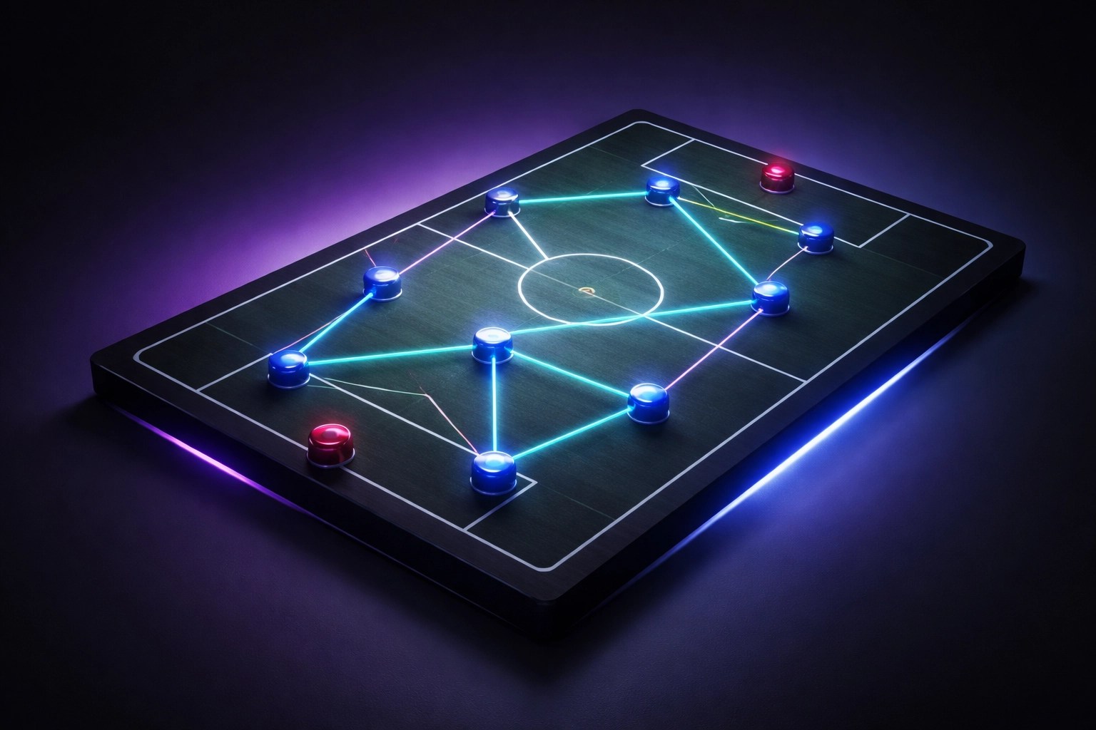 Tactical football formation board showing optimal FPL structure strategies for the 2025/26 season