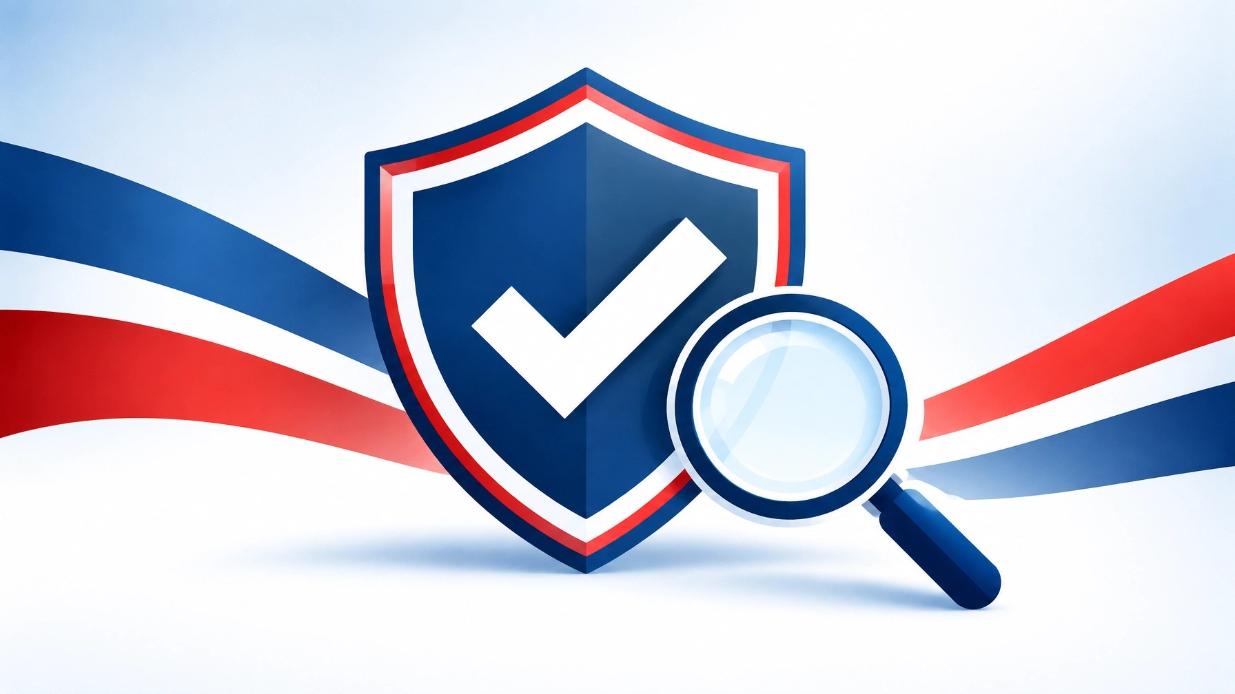 Shield and magnifying glass representing verification of VA accreditation