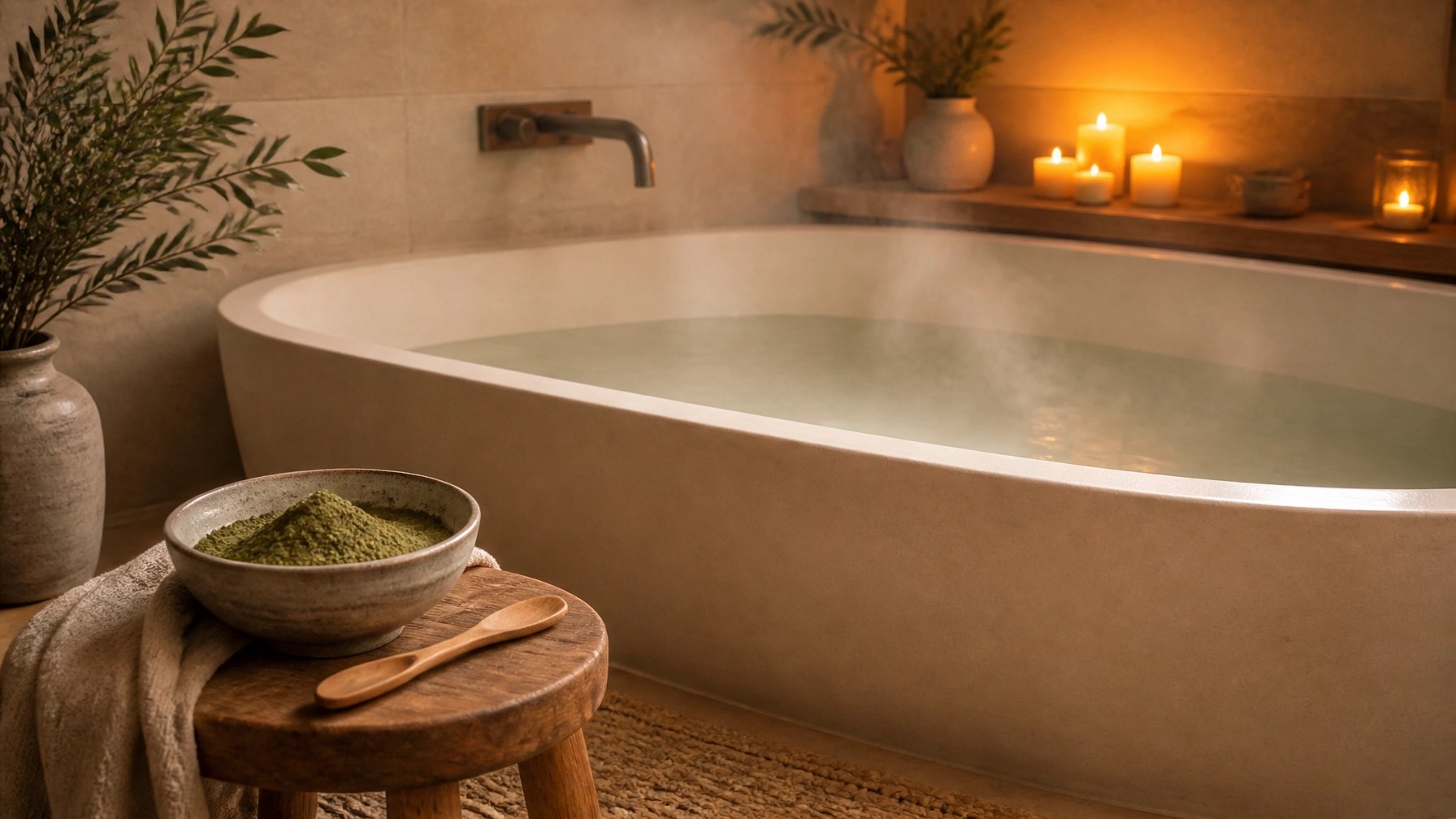 Relaxing clay bath preparation