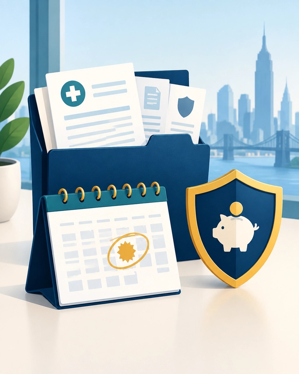 Young adult organizing loss-of-coverage documents and enrollment deadlines for financial protection