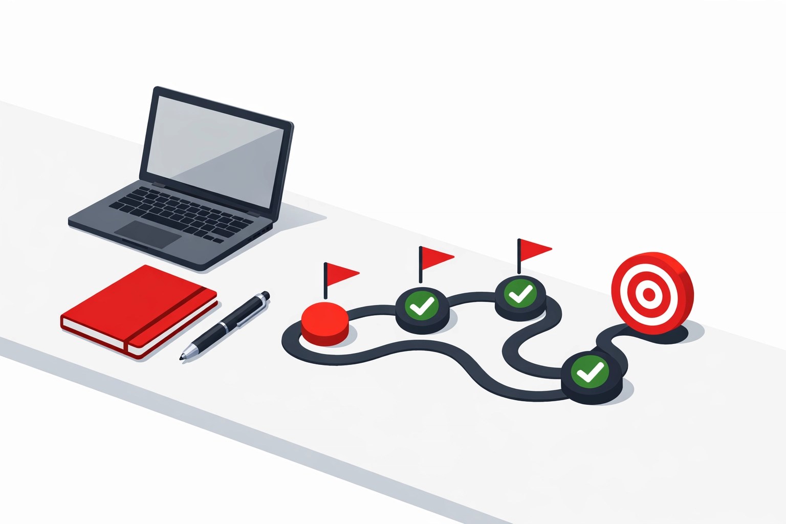 Structured onboarding illustration with a checklist to improve role clarity through process improvement consulting.