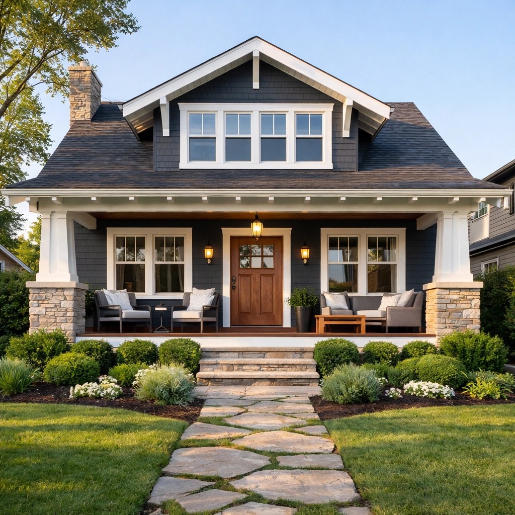 Beautifully renovated Craftsman-style house in Montgomery County showcasing curb appeal and investment value.