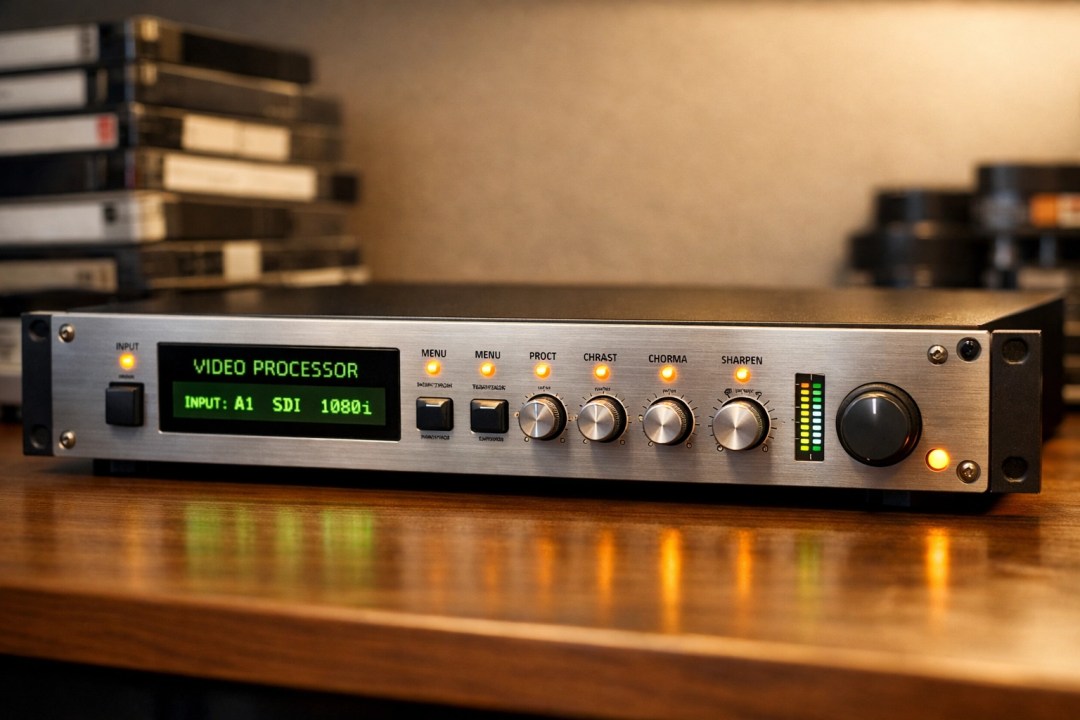 Professional TBC hardware for stable VHS video transfer to flash drive and digitization services.
