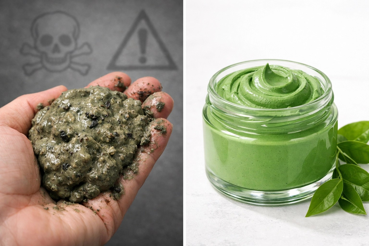 Comparison of contaminated clay with impurities versus pure food-grade montmorillonite clay