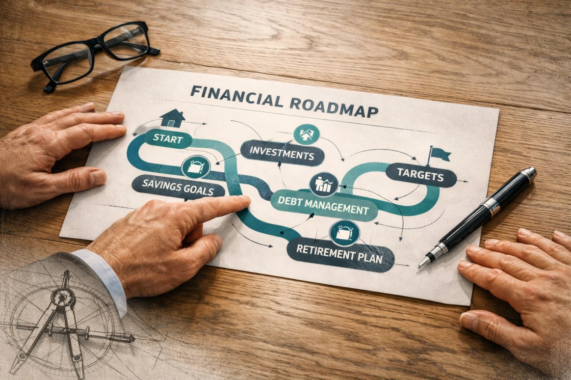 A retirement planning session at Thomas Whiting Ltd, showing a clear roadmap for choosing the right pension income.