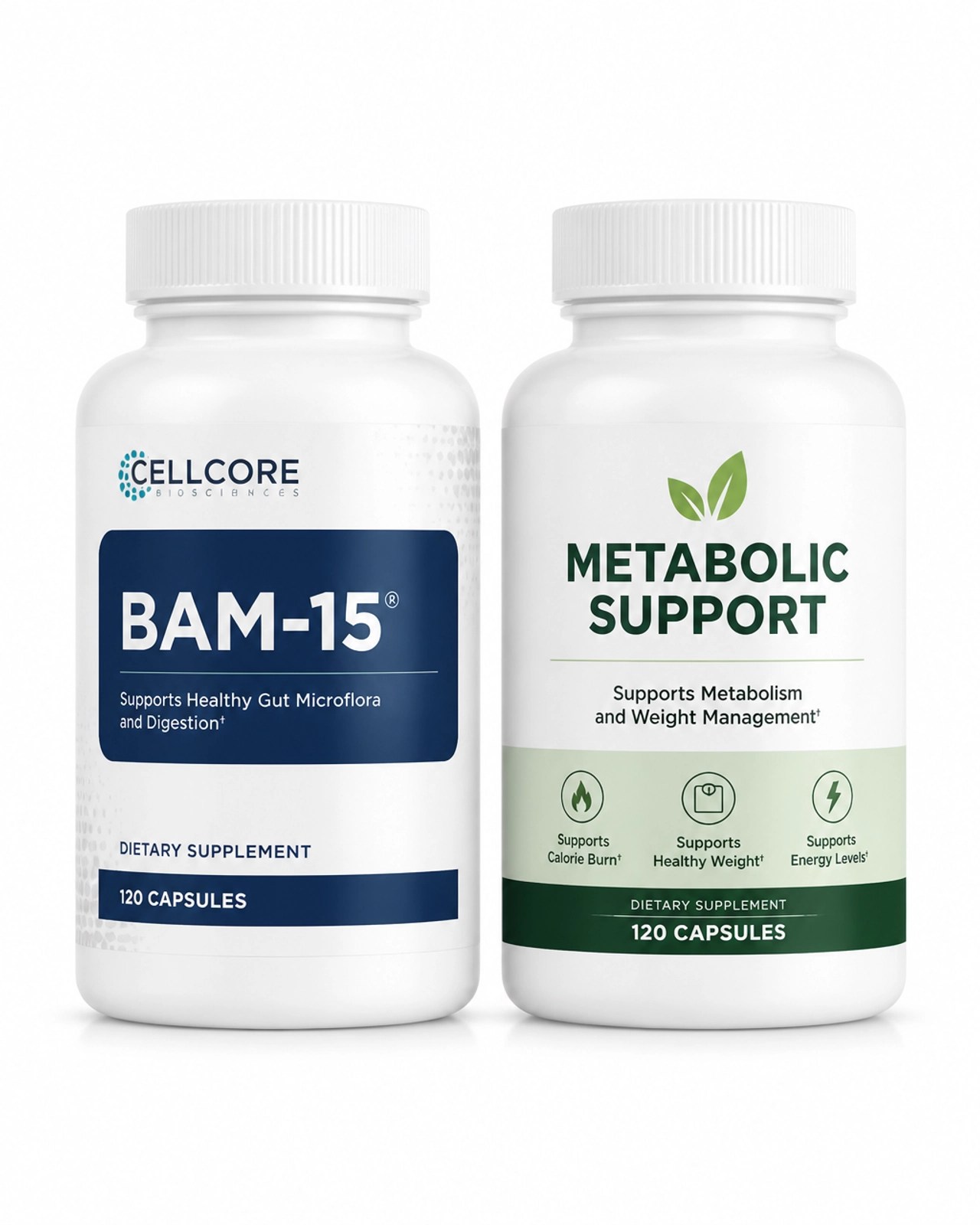 BAM-15 stacked with metabolic support bottles
