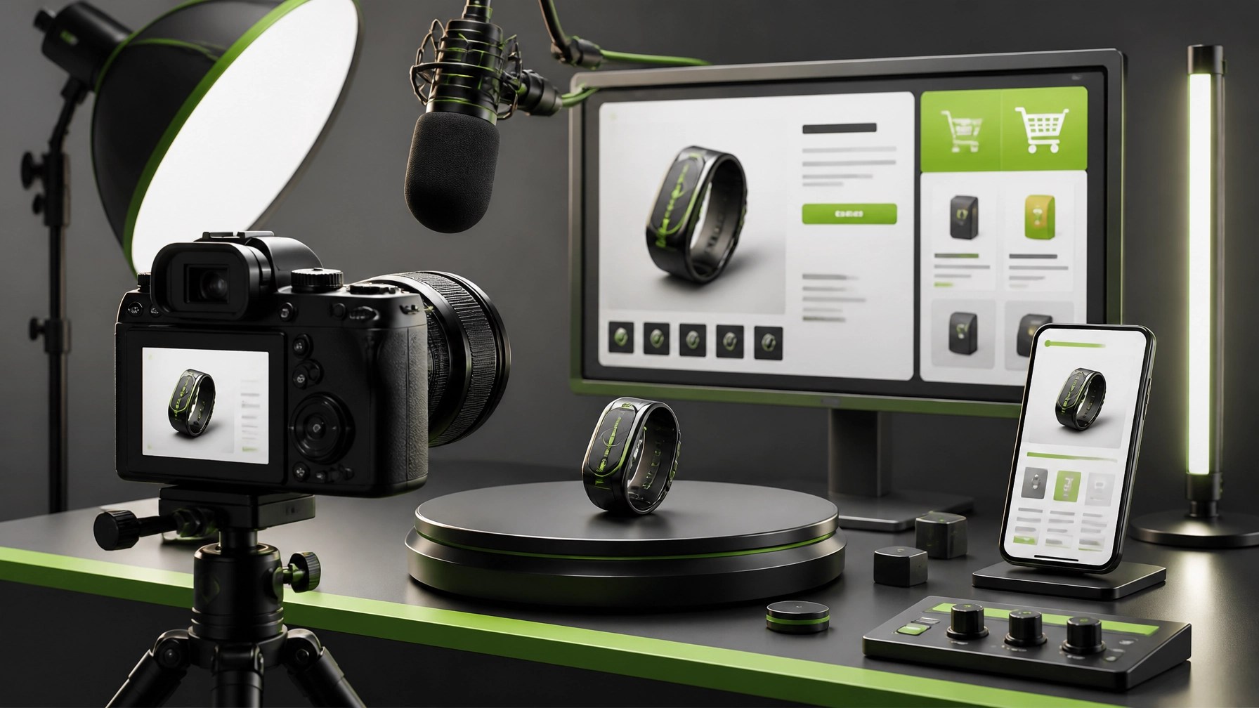 Product review production setup for Shopify and Amazon video content