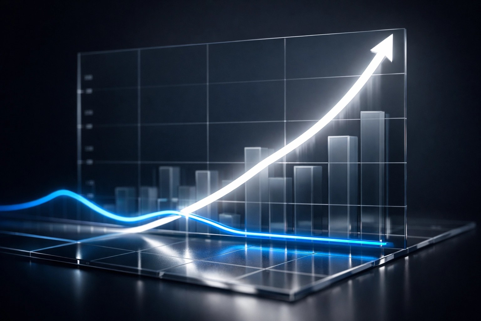 A neon graph showing rising agency revenue while profit margins decline, illustrating the Agency Profit Paradox.
