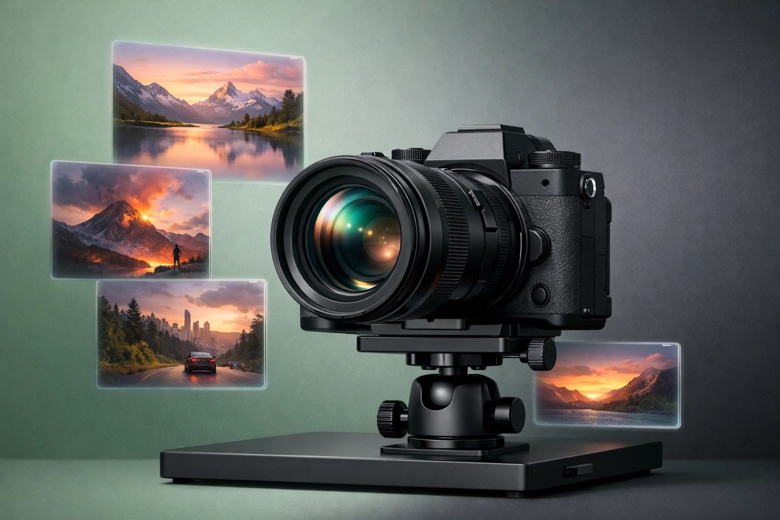 Professional mirrorless camera setup for capturing high-quality product videos and commercial media.
