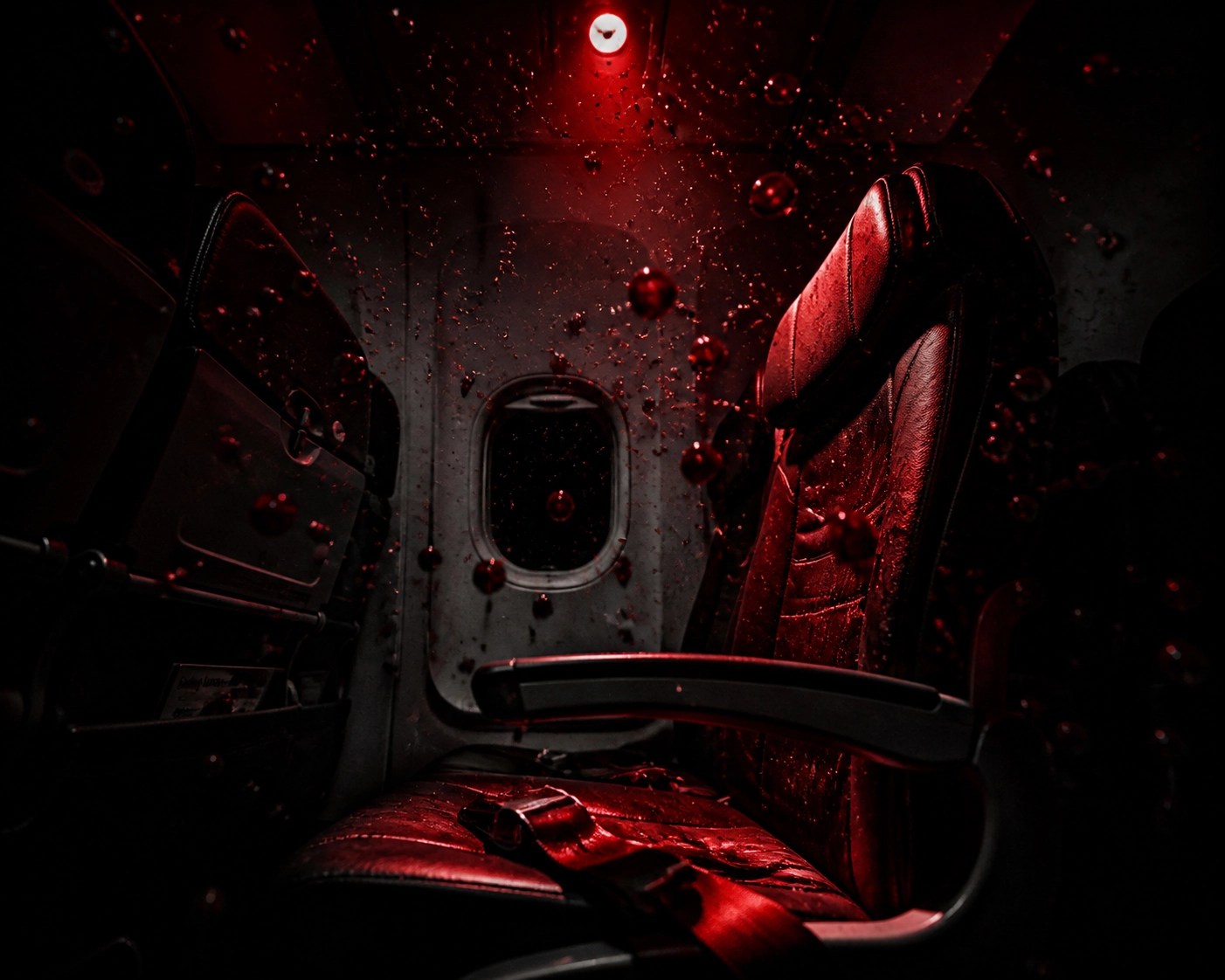 Dramatic view of an empty airplane seat illustrating travel safety issues and viral airline incidents.