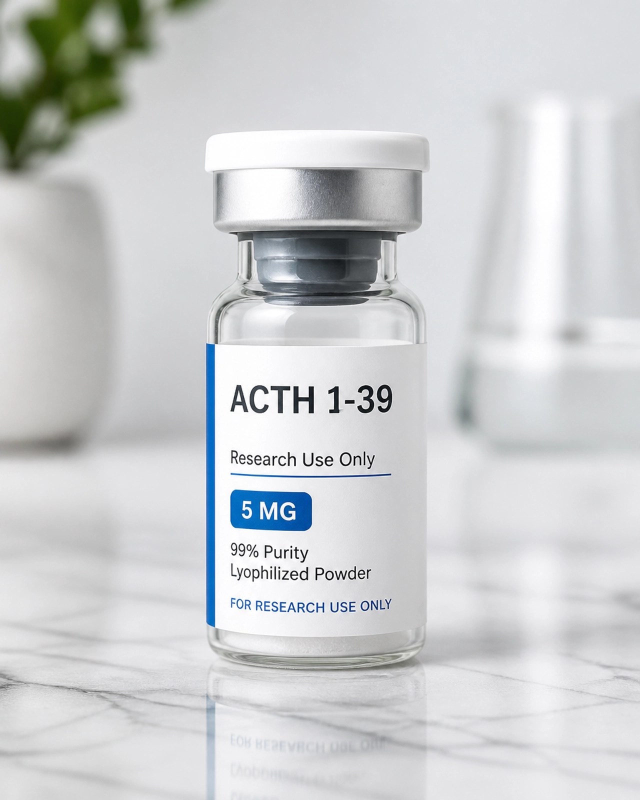 High-clarity clinical research vial of ACTH 1-39