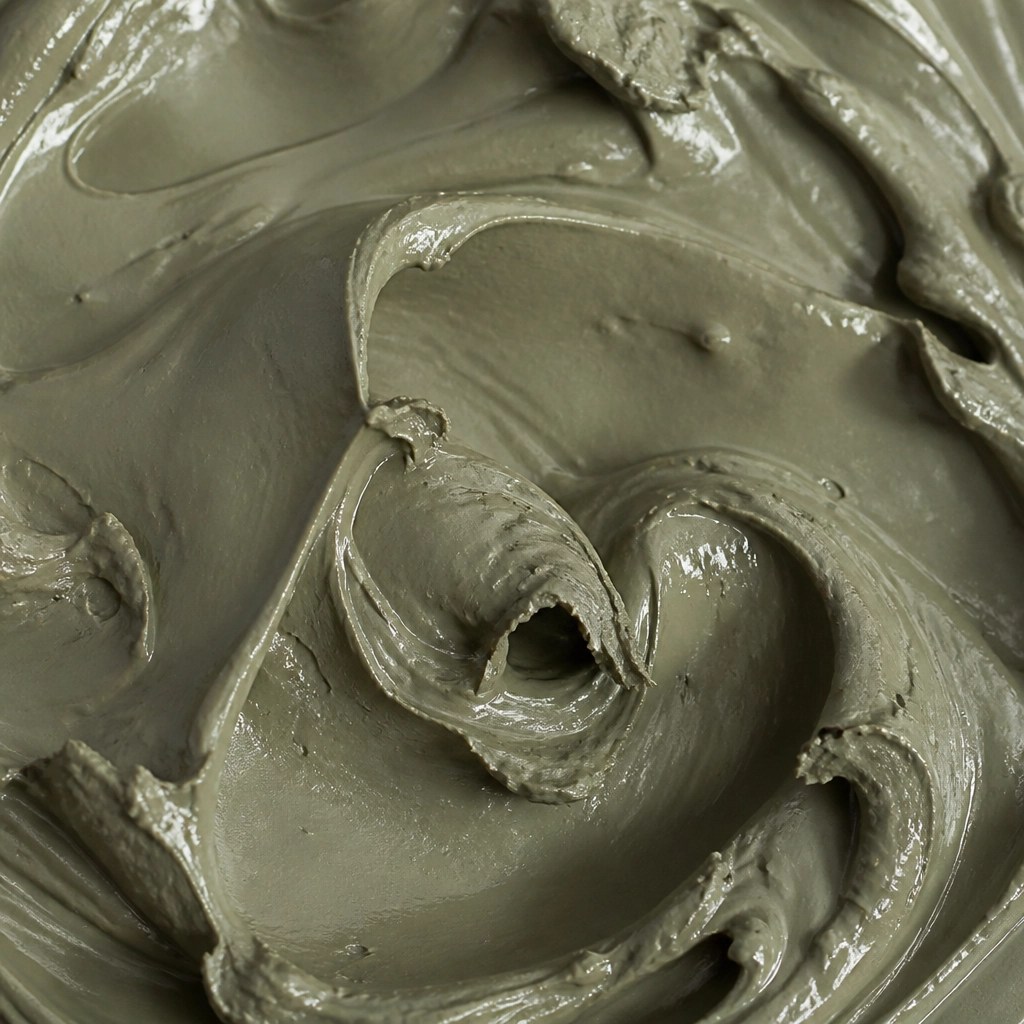 Macro texture of smooth green clay
