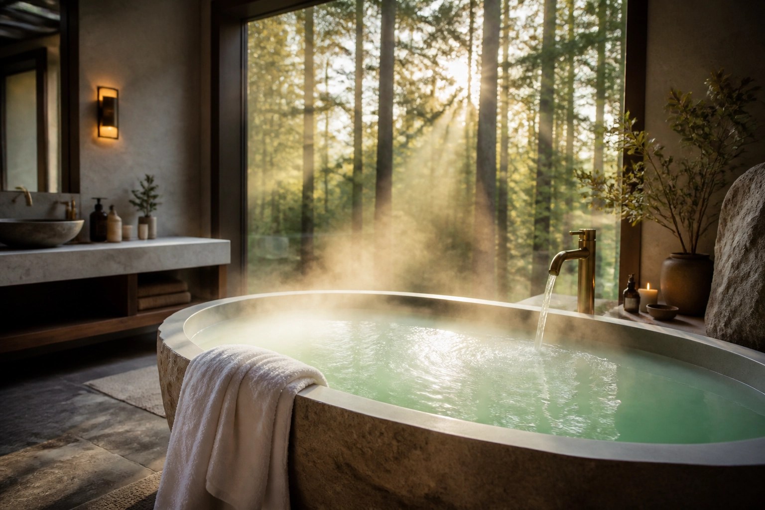 A relaxing green clay mineral bath for full-body athletic recovery and systemic detox.