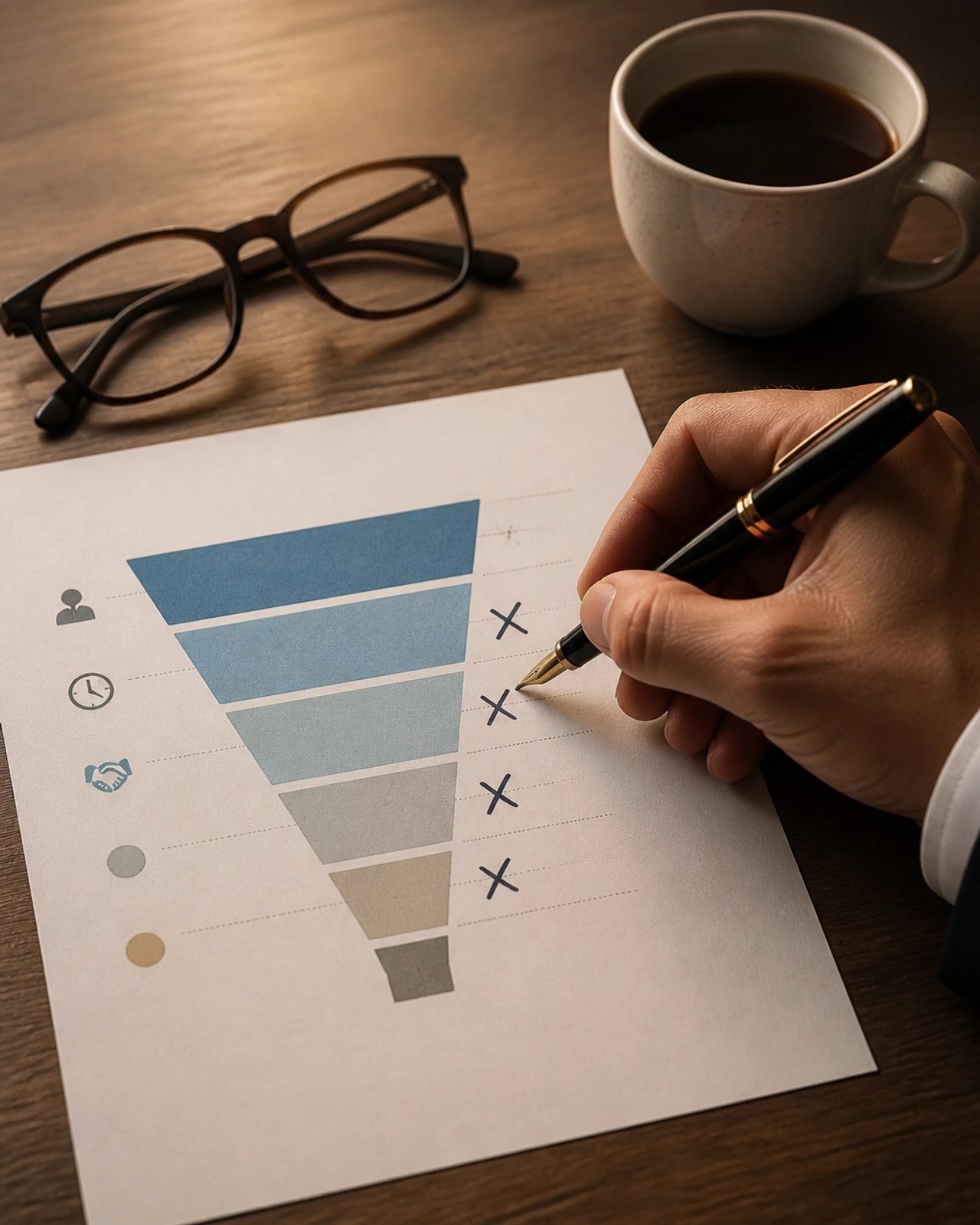 A critical diagnosis of a sales pipeline, focusing on repairing leaks and improving conversion rates.