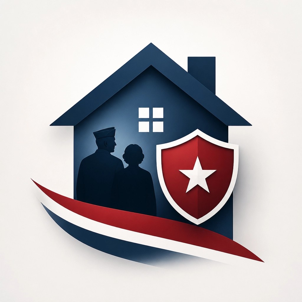 Graphic representing financial security and home stability for veterans