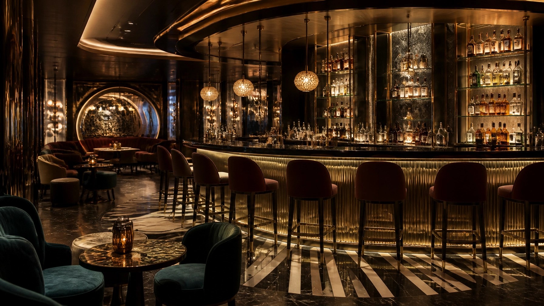 Elegant bar scene aboard Carnival Celebration
