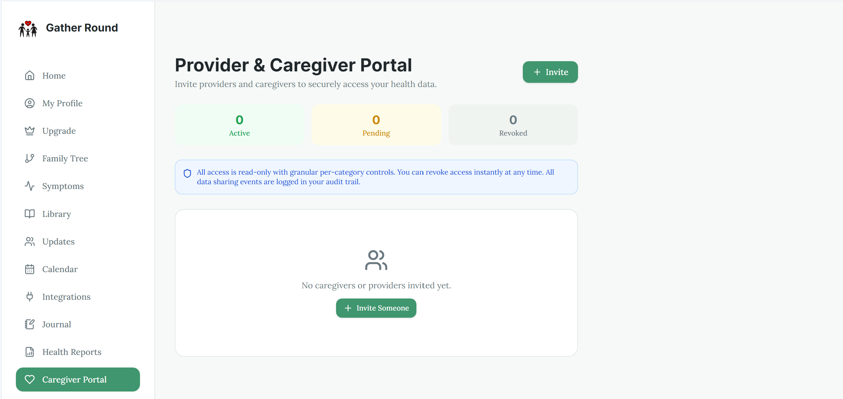 Gather Round Provider and Caregiver Portal