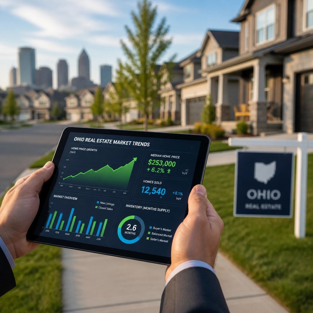 A conceptual image representing real estate growth and market data.