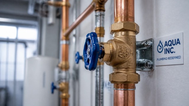 Aqua Inc. technician repairing a pipe connection to prevent leaks