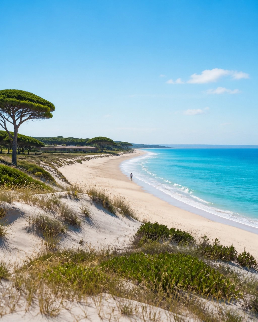 A quiet golden beach and turquoise Atlantic water on Portugal’s Alentejo coast