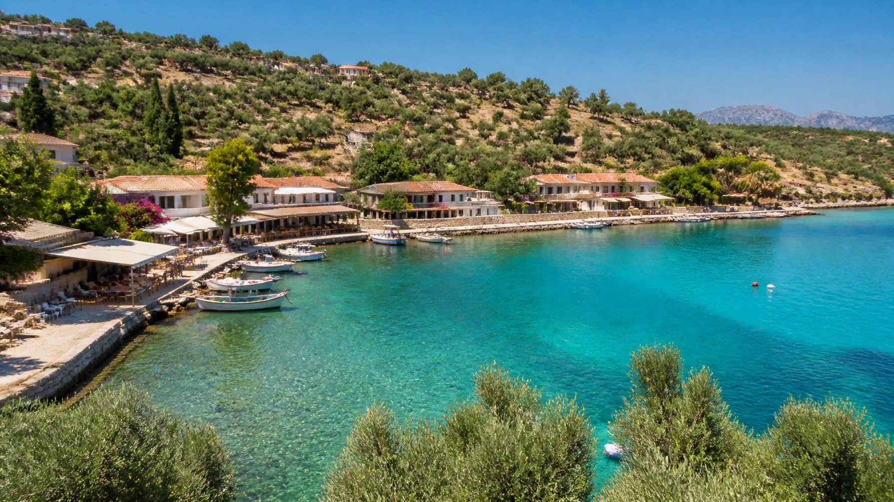 Tranquil coastal village and turquoise bay on the Datça Peninsula