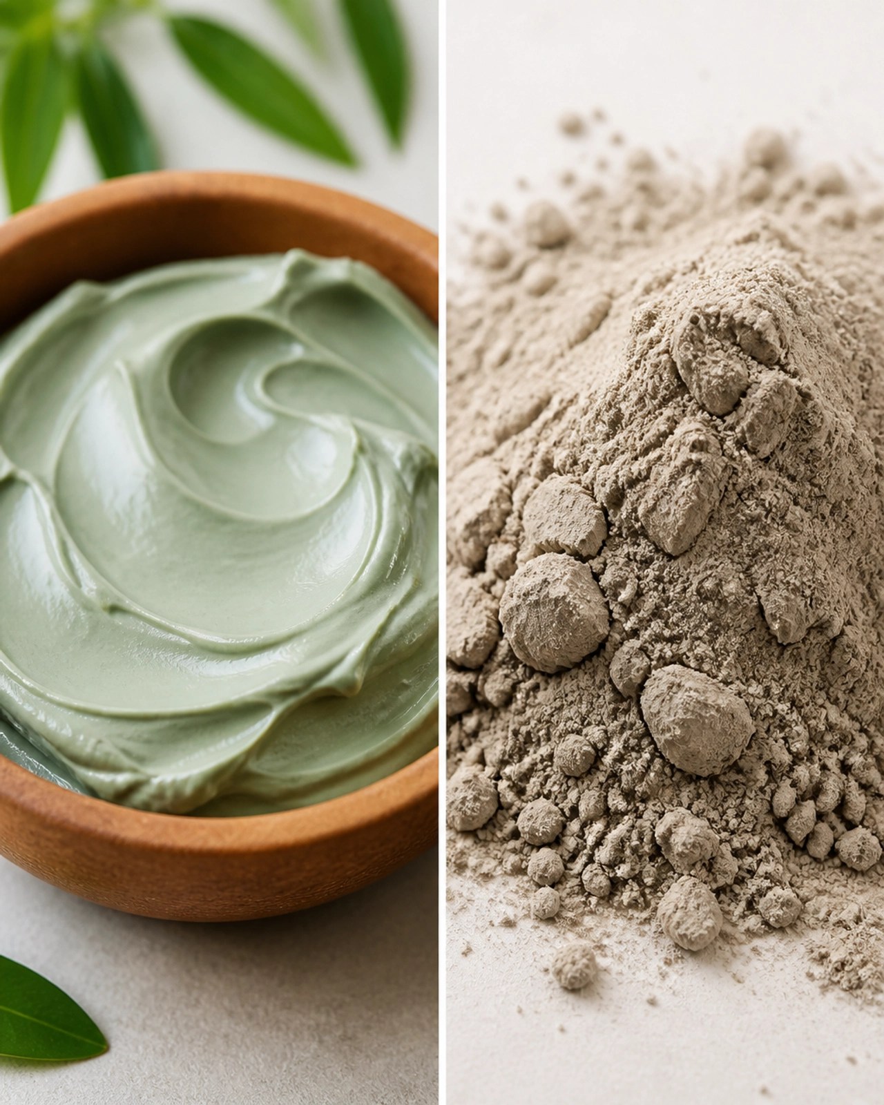 Comparison of smooth ready-to-use clay paste vs. a dry, dusty powder