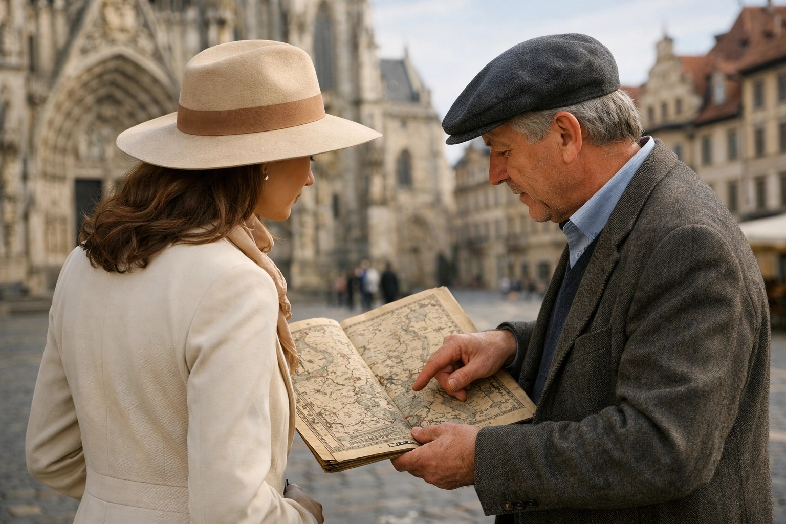 Luxury ancestry-themed guided tour in a historic European square