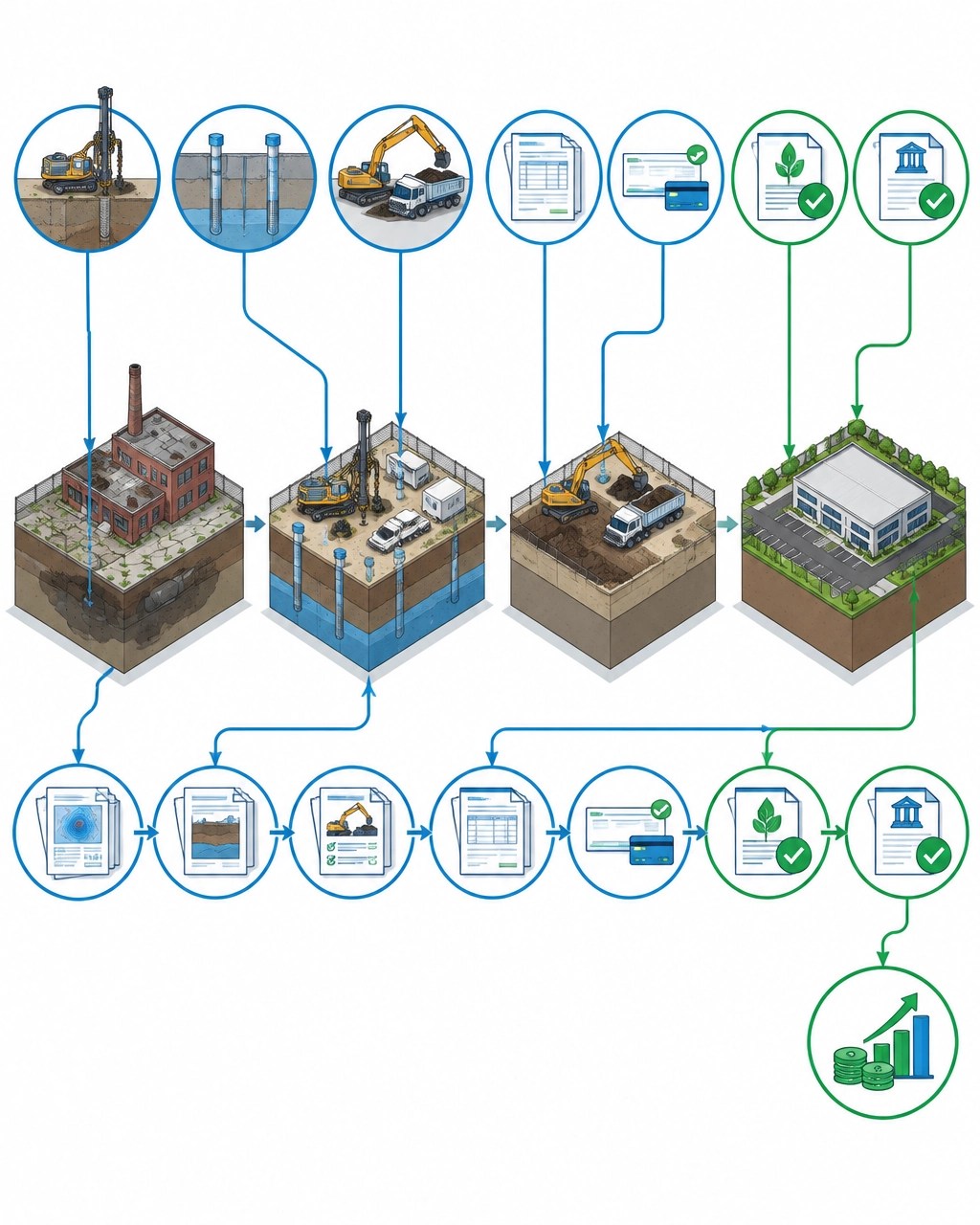 Technical workflow for tracking brownfield remediation costs from investigation through tax credit certification