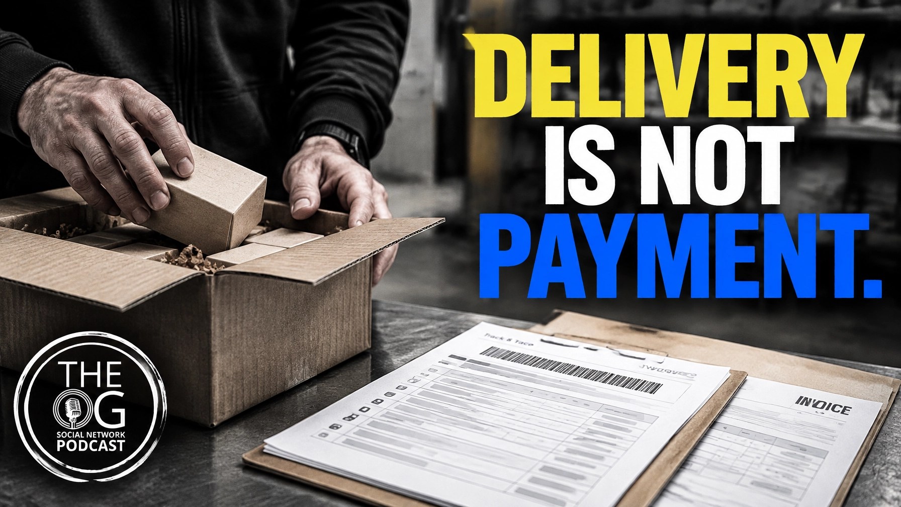 A generic product shipment and manifest represent the proof of delivery, not proof of payment