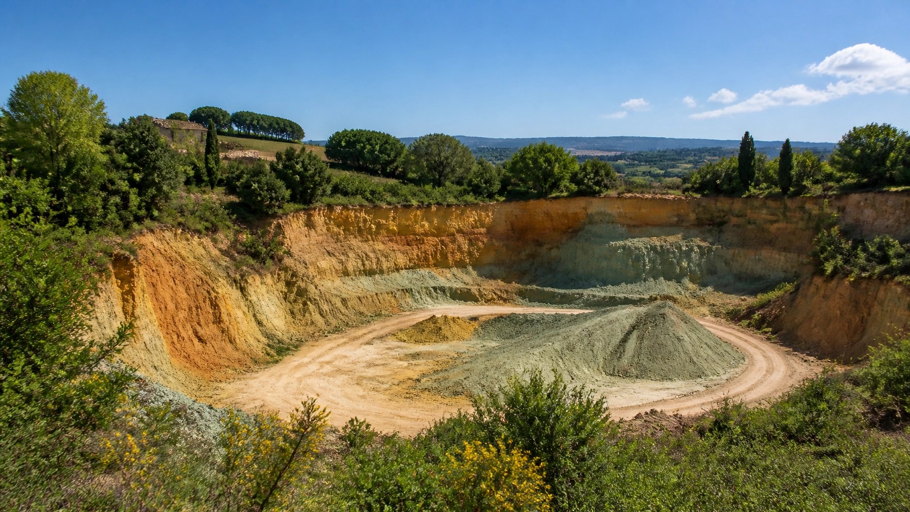 French clay quarry in the countryside