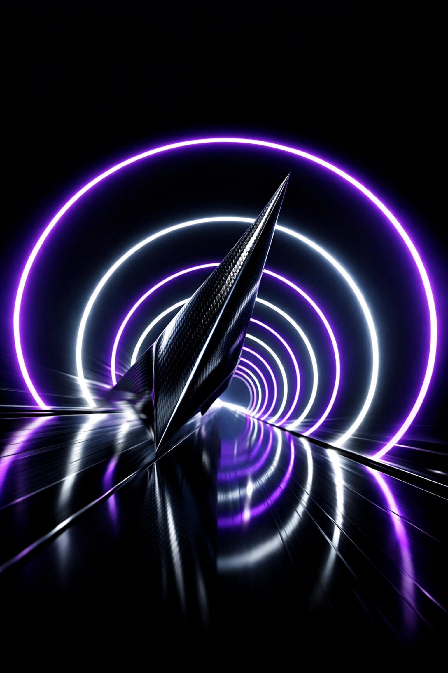 Dynamic shard passing through neon rings illustrating high-speed agency growth and technical efficiency.