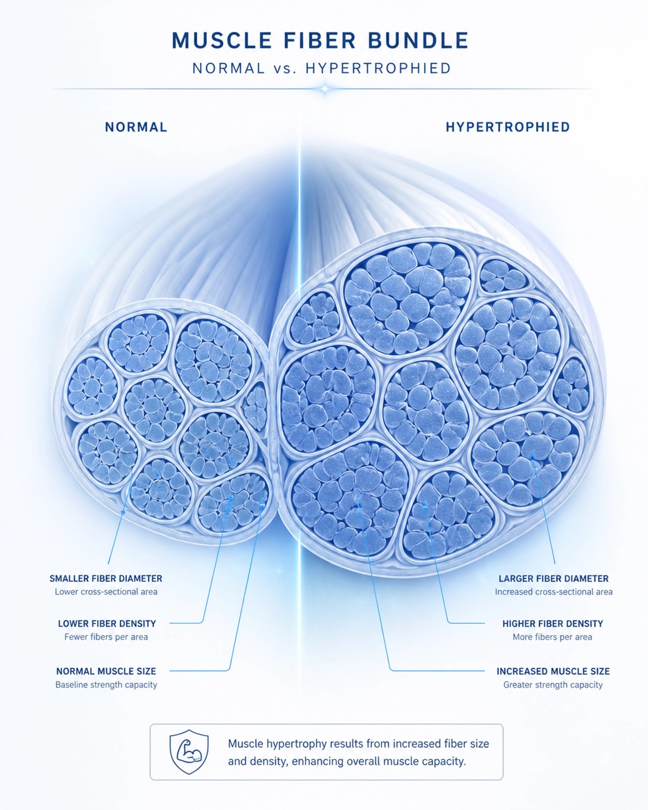 Muscle Fiber Hypertrophy Illustration