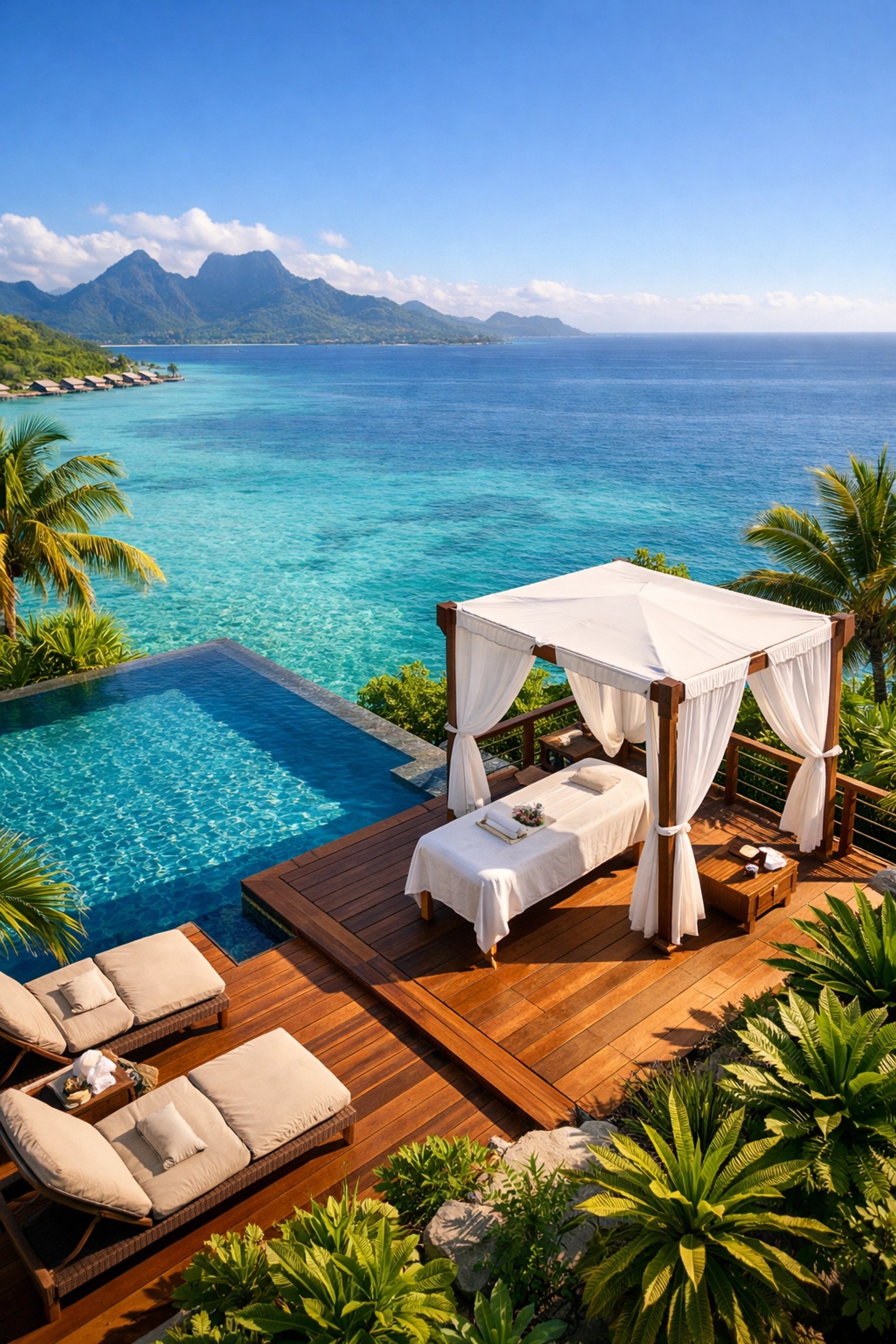 Infinity pool at luxury wellness resort perfect for athlete recovery and relaxation retreats
