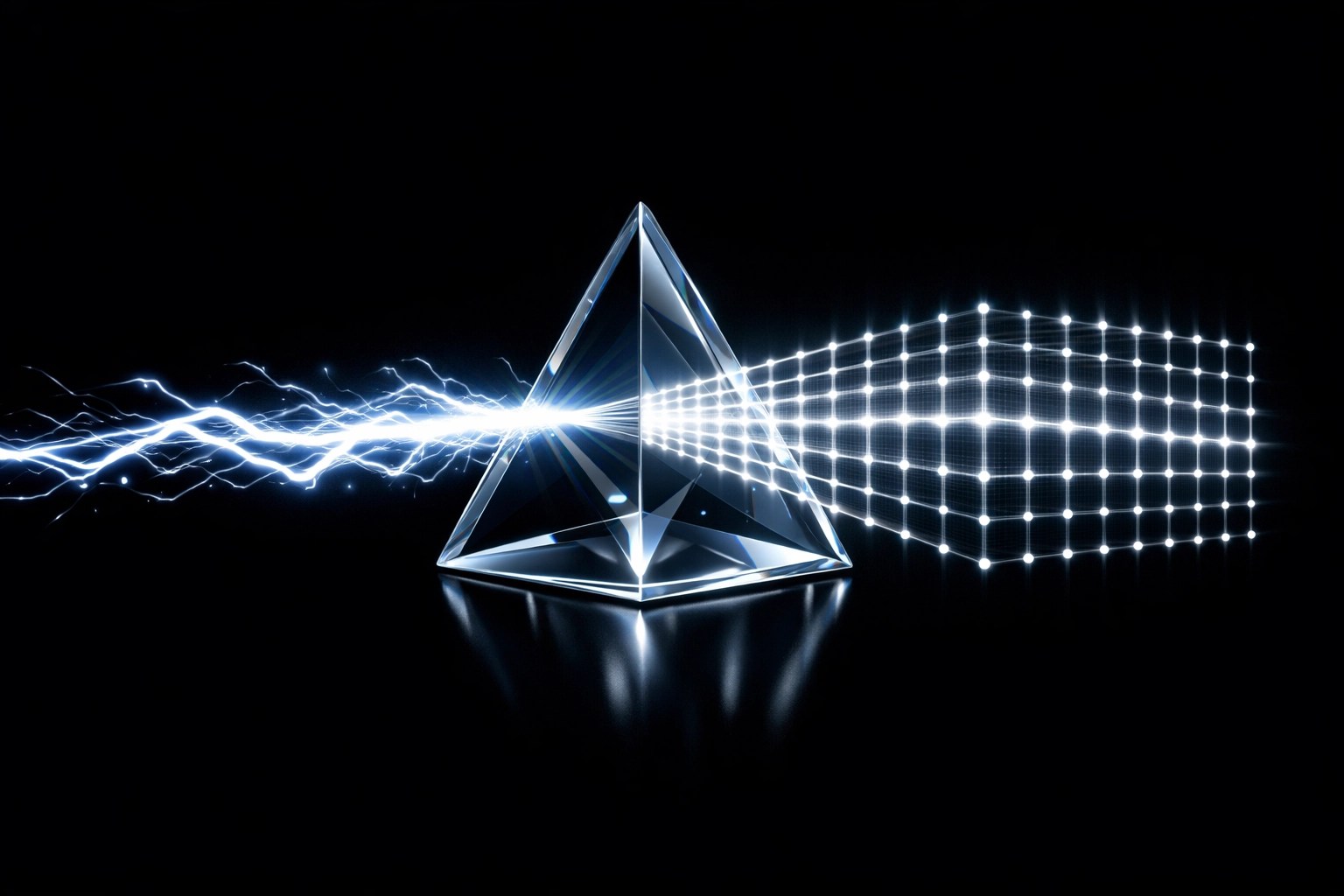 Abstract prism depicting streamlined white-label communication and project management workflows.
