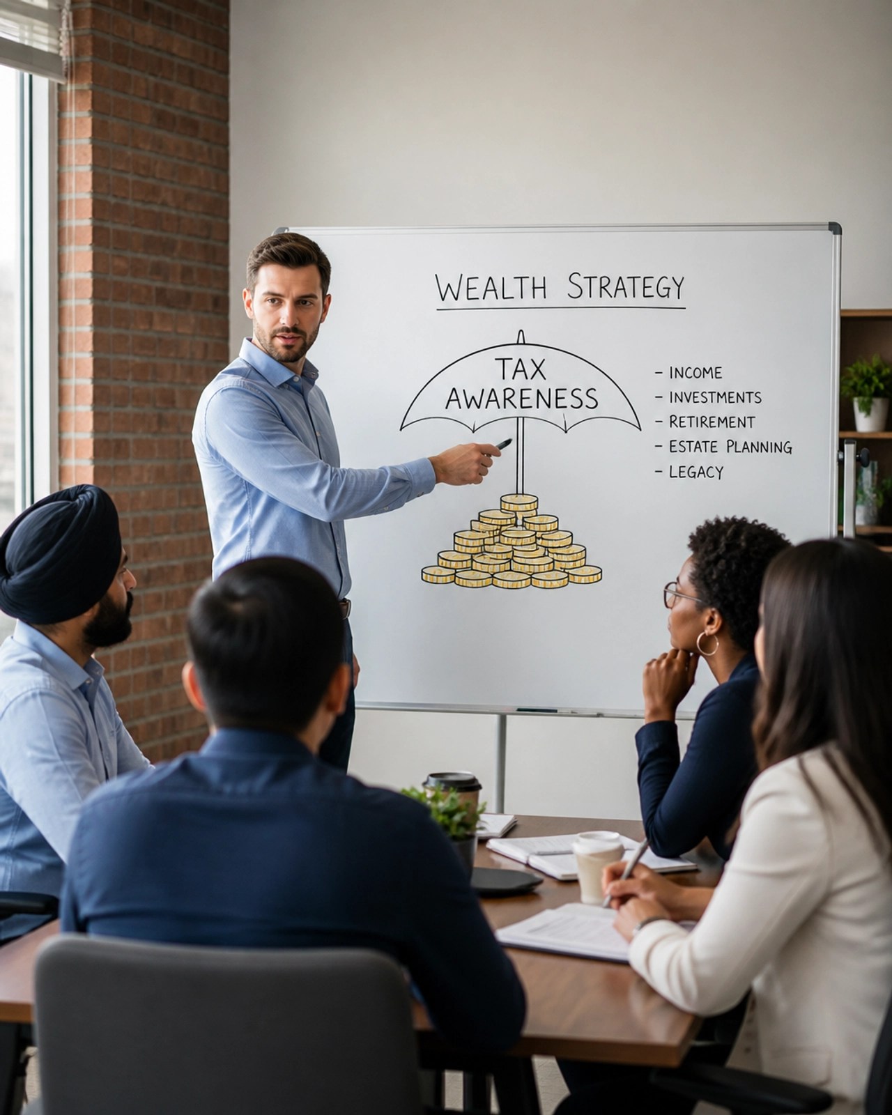 Diverse group of people in an educational workshop setting