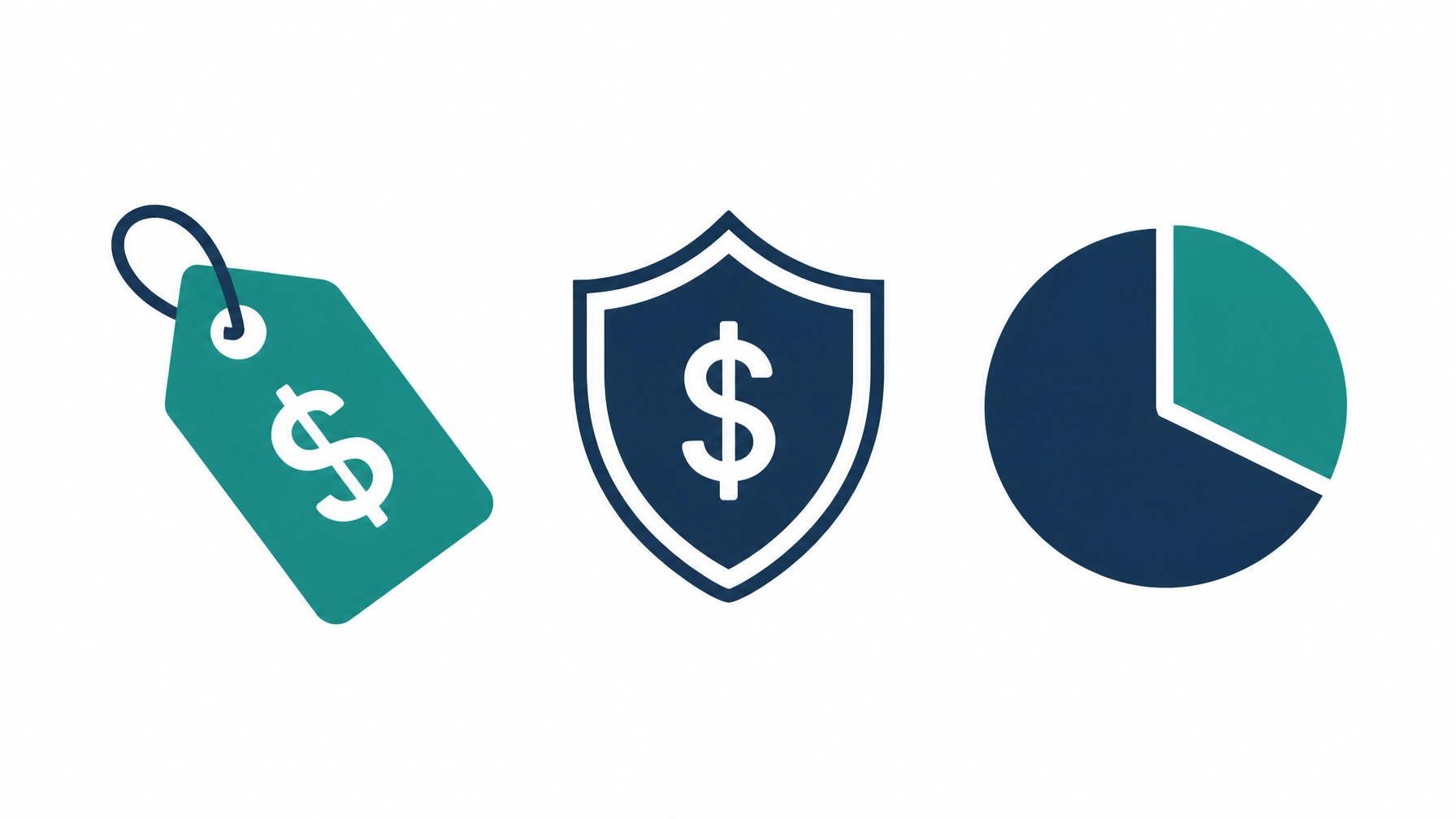 Minimal infographic-style illustration of the three key cost levers: premium, deductible, and coinsurance using simple icons