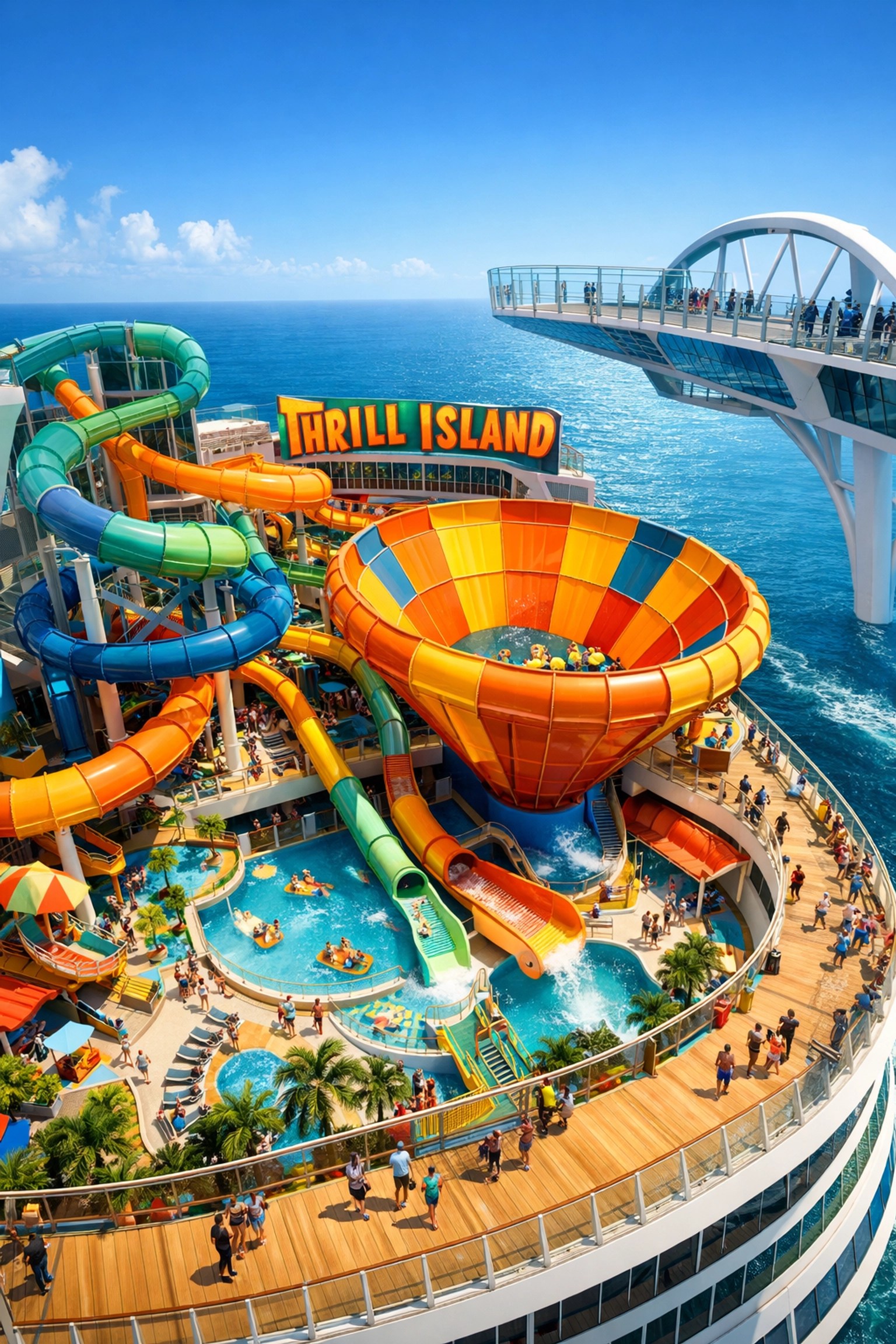 Thrill Island water park on Hero of the Seas for the ultimate family luxury vacations.