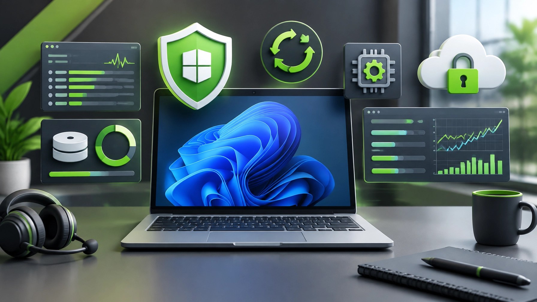 Windows PC prepared for remote support and performance optimization