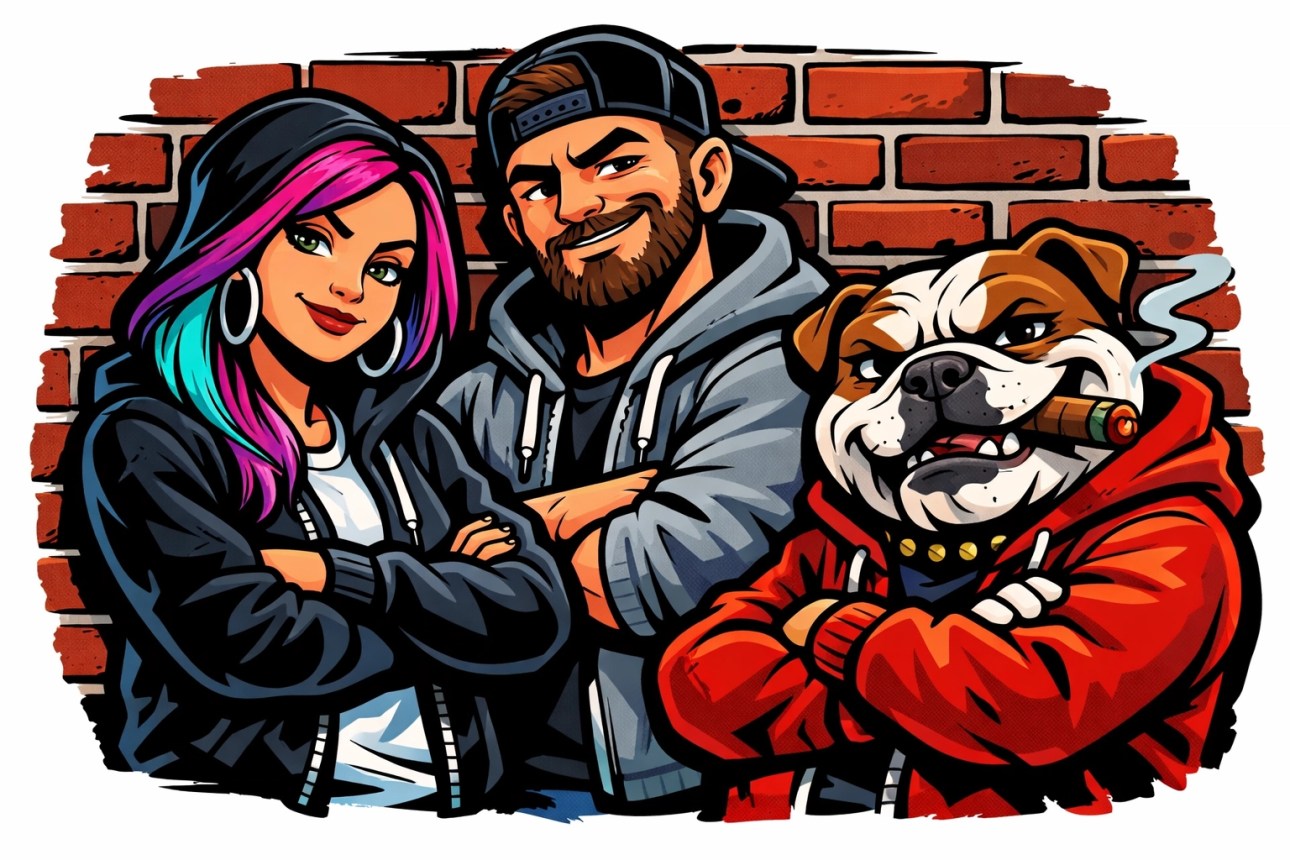 People wearing high-quality sarcastic hoodies and graphic tees from the Wise Ass Prints collection.