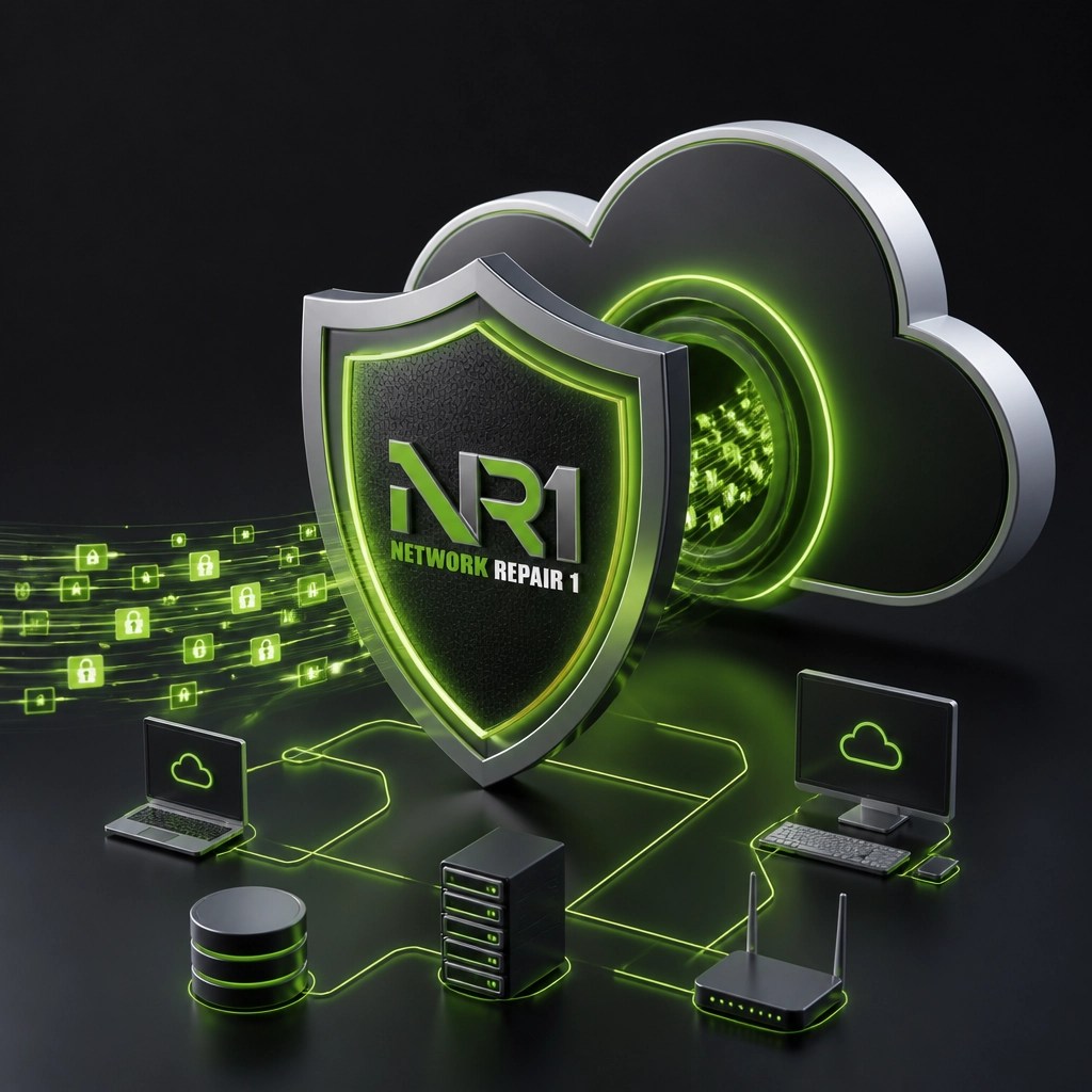 Cloud security and network protection illustration
