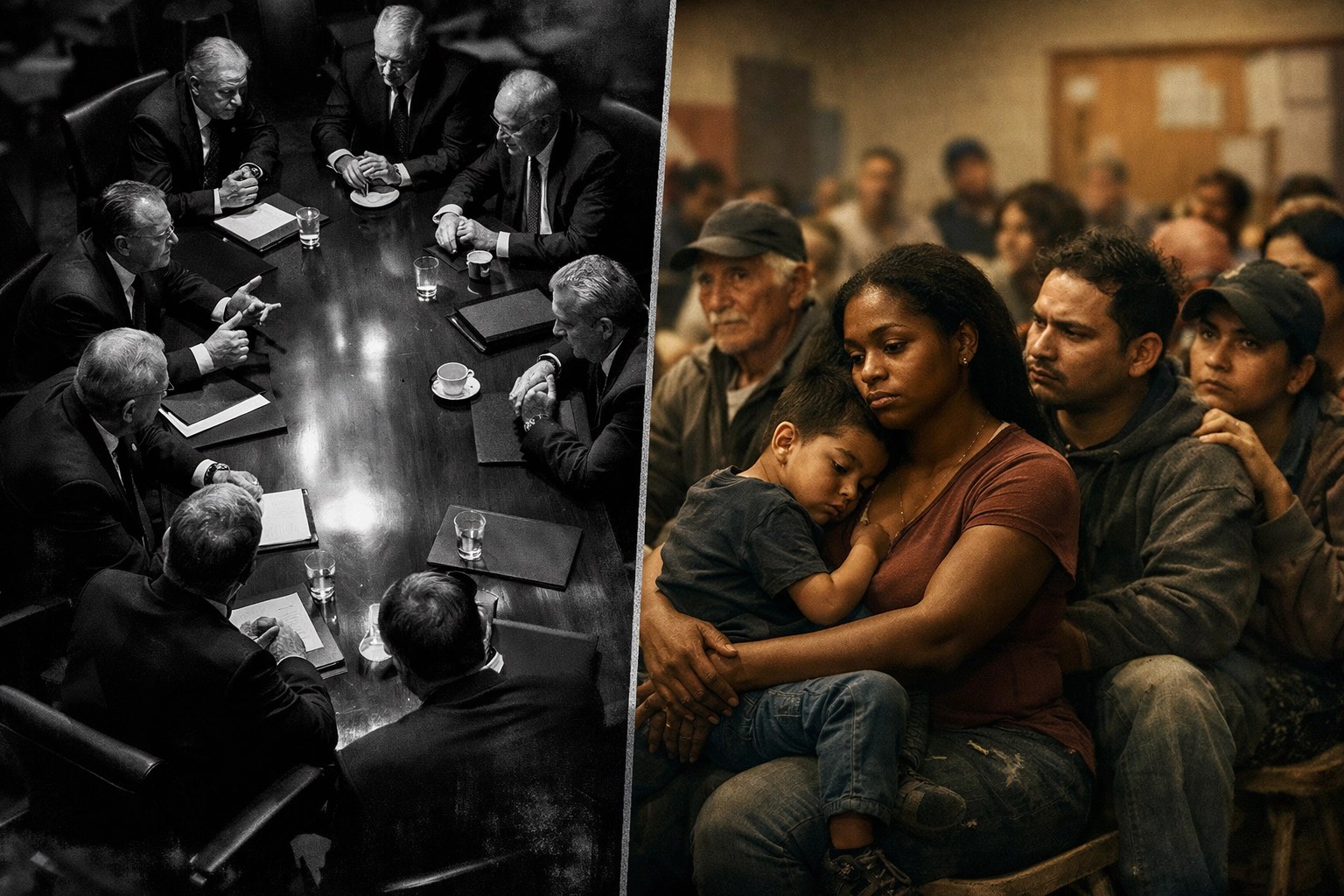 Corporate inequality vs community solidarity: fascism's division versus democratic socialism's equity for workers