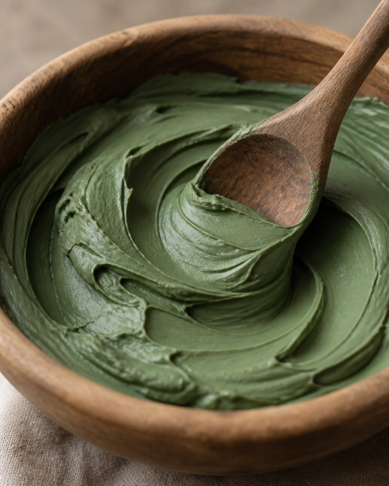 Mixing fresh French green clay for application
