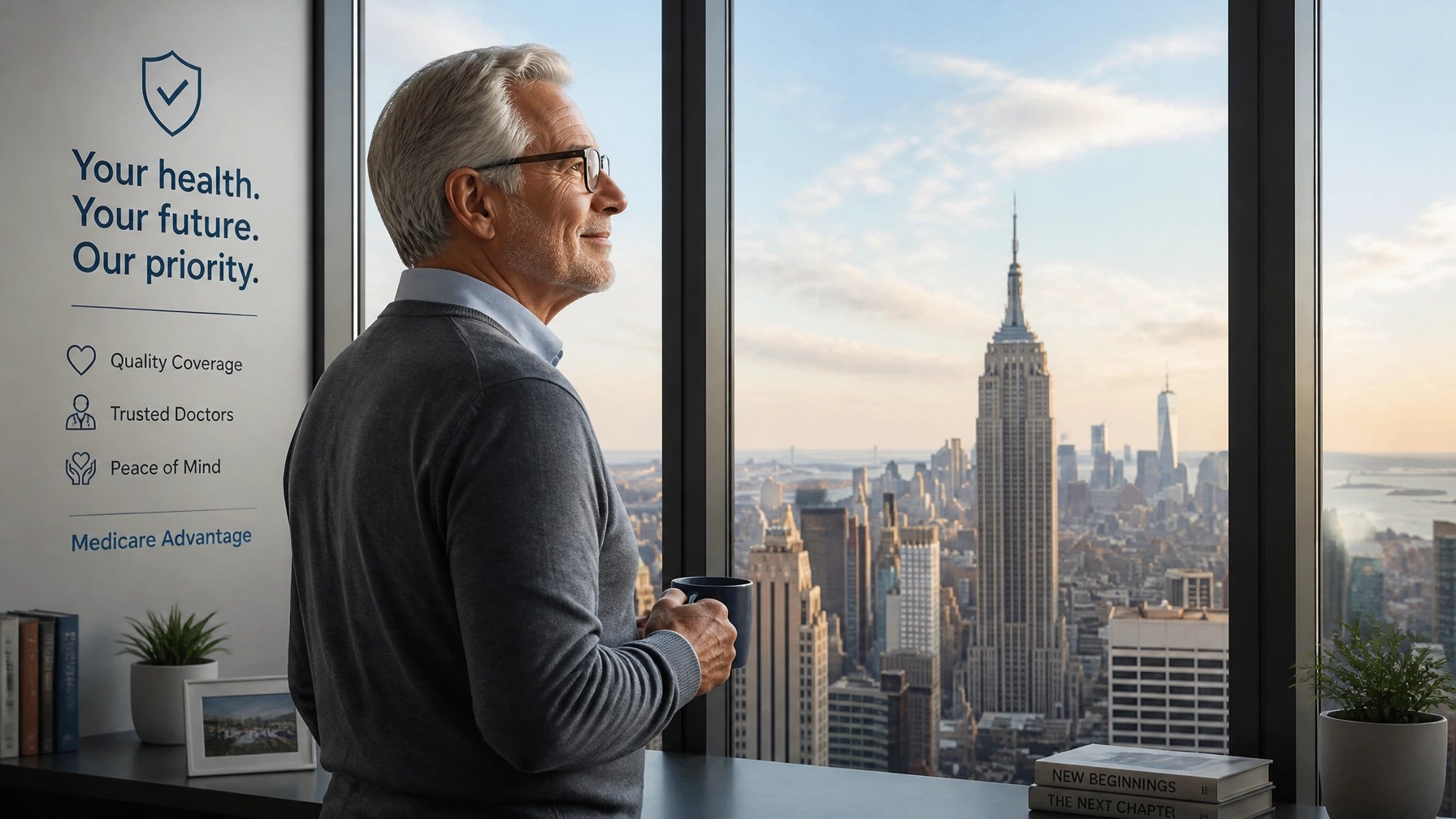 Calm New York resident feeling secure and protected