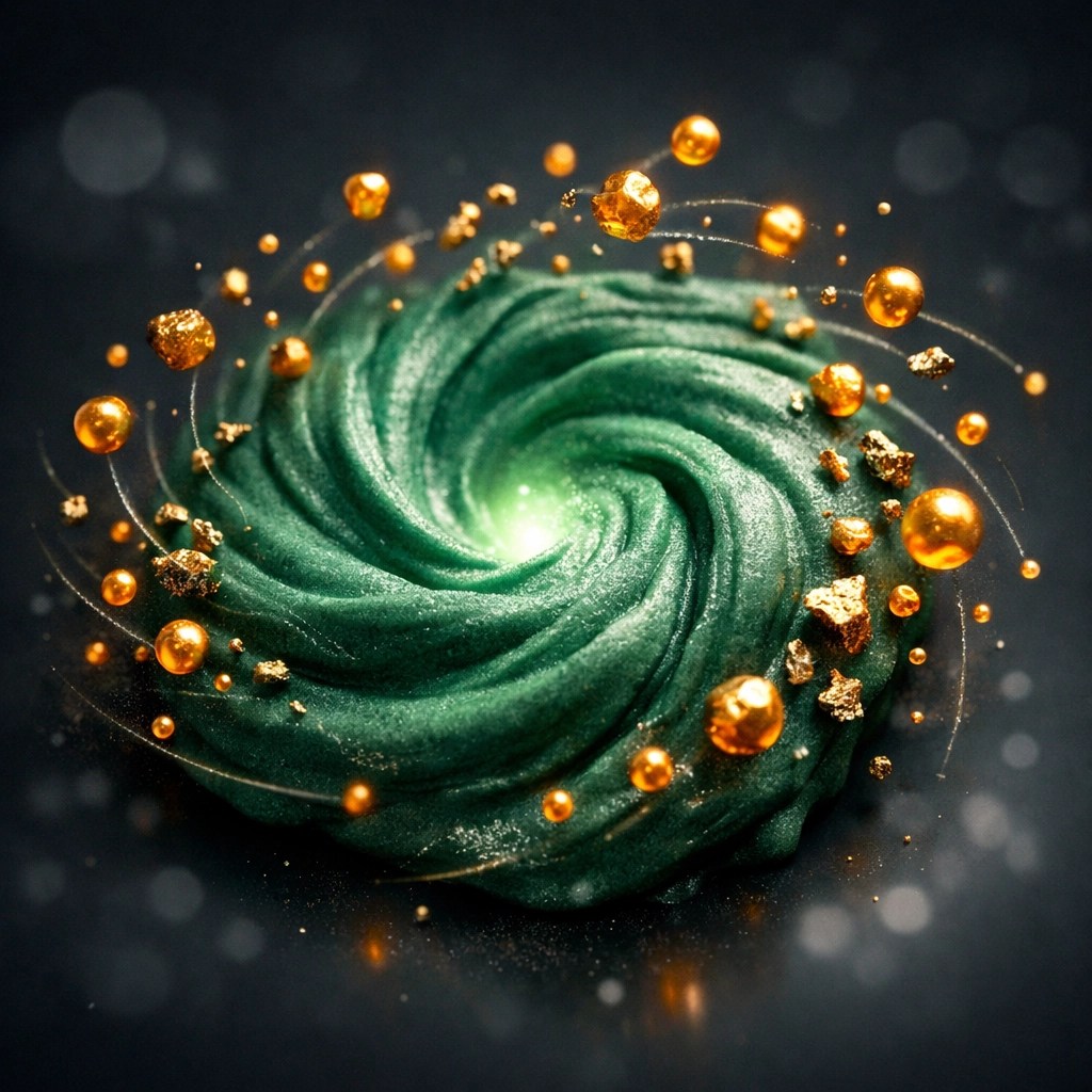 Green clay illustrating the magnetic pull of toxins during an internal body cleanse.