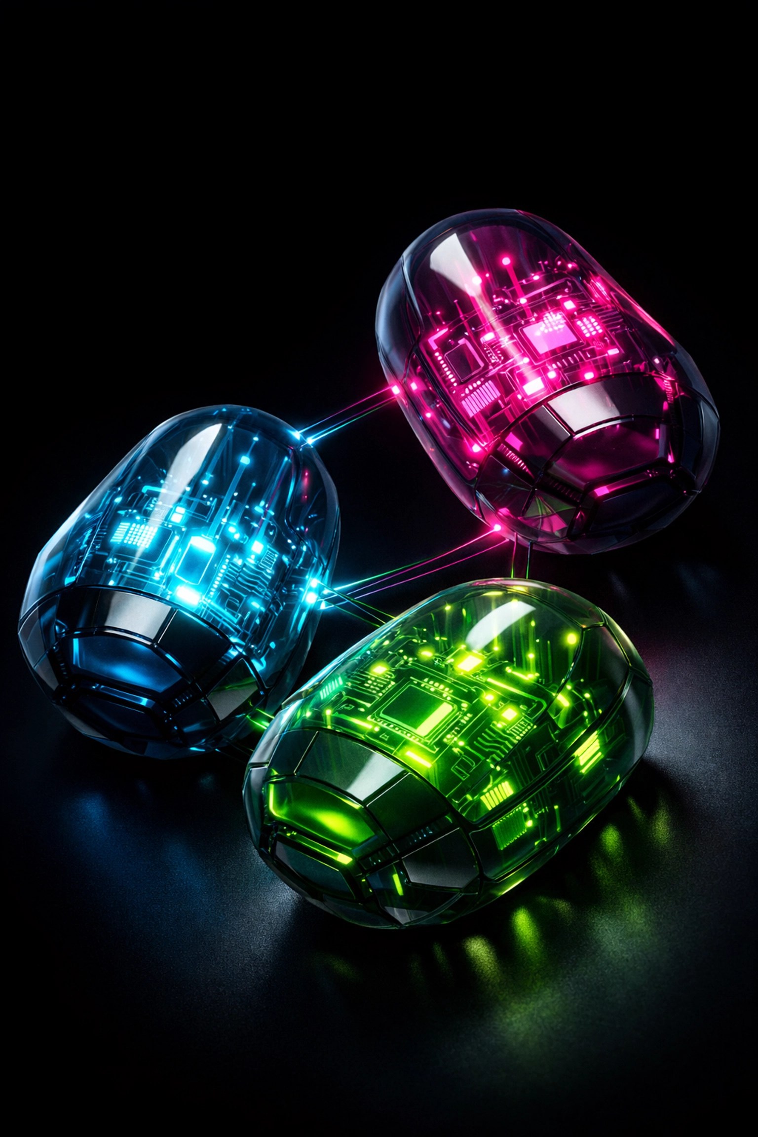 Pod system model showing three autonomous agency teams connected by collaboration networks