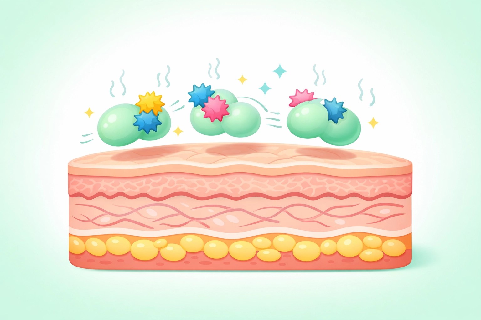 Clay molecules neutralizing odors on sensitive skin, a key feature of natural deodorant for men.