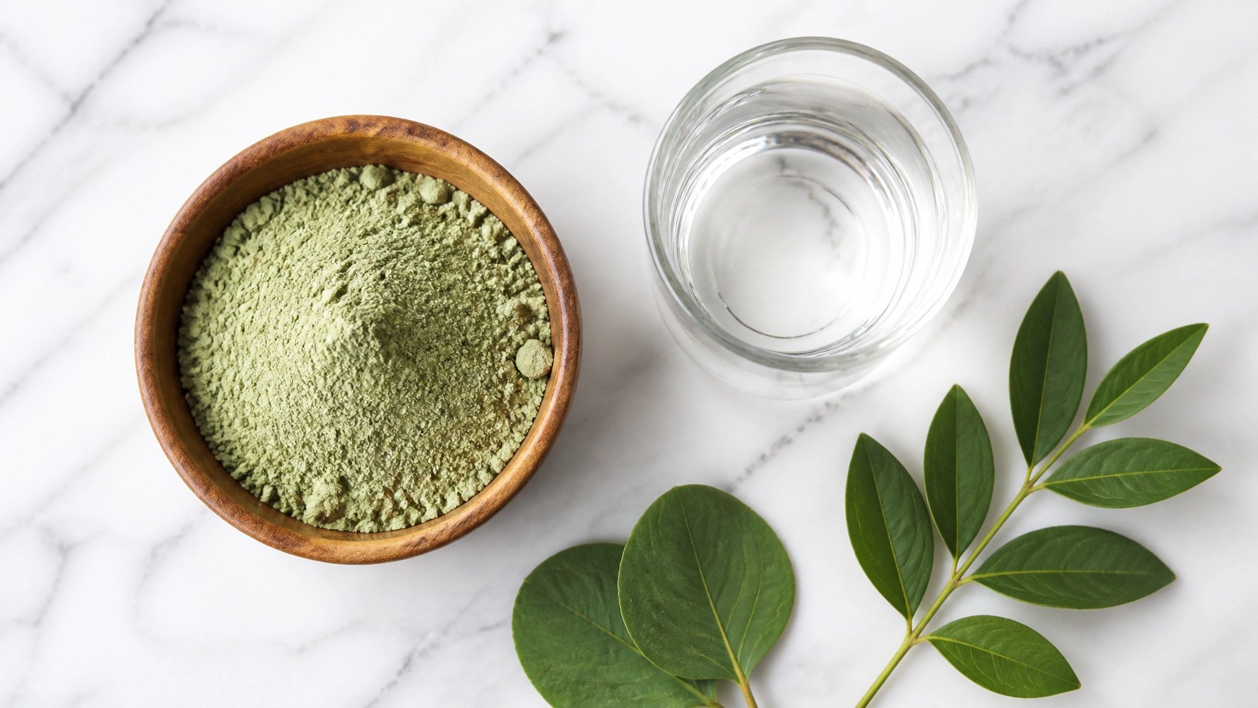 Natural healing elements and green clay