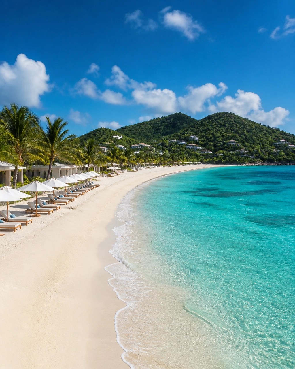 Pristine Orient Bay coastline on the French side of St. Martin